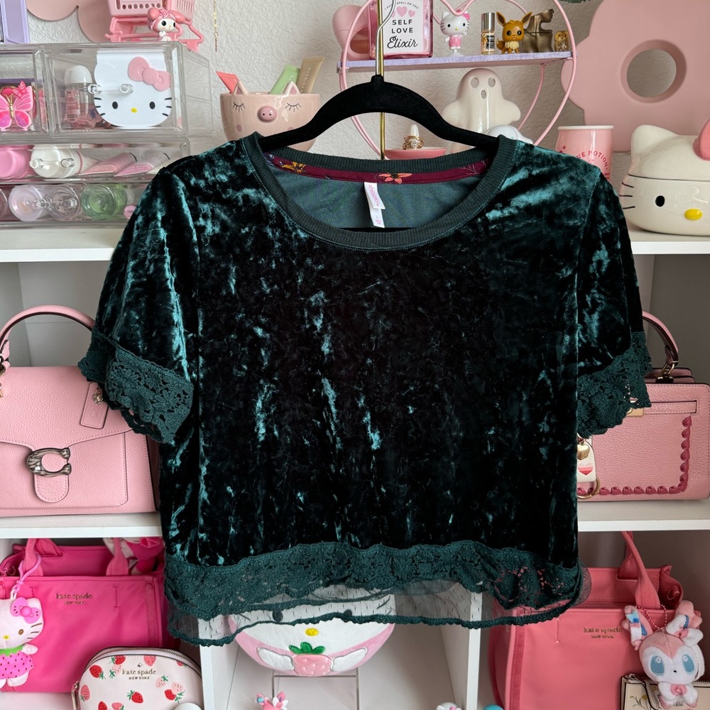 Crushed Velvet Crop Top